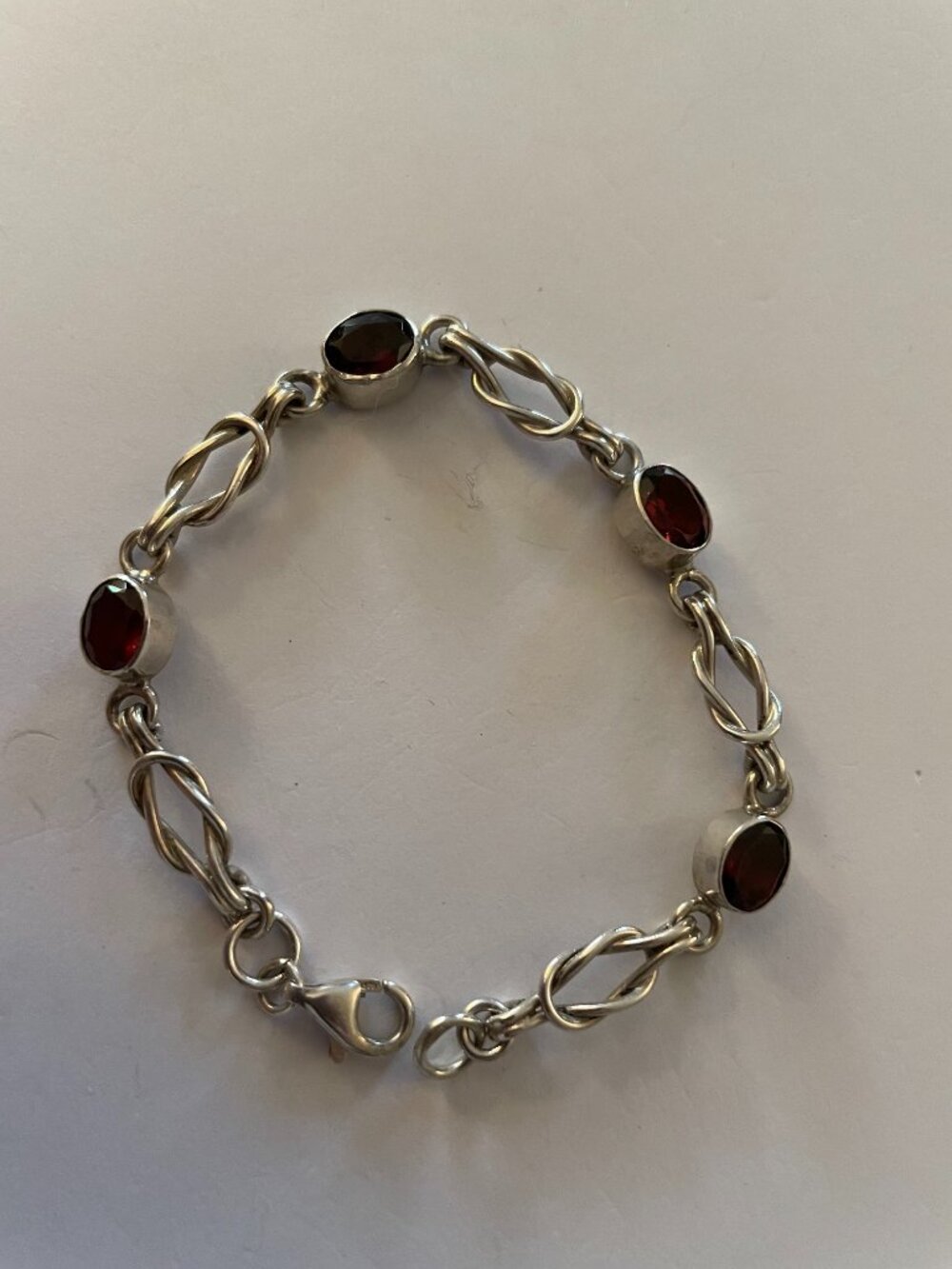 Vintage Sterling Silver Bracelet Twist Chain Link 9 grams 7" Retro Boho